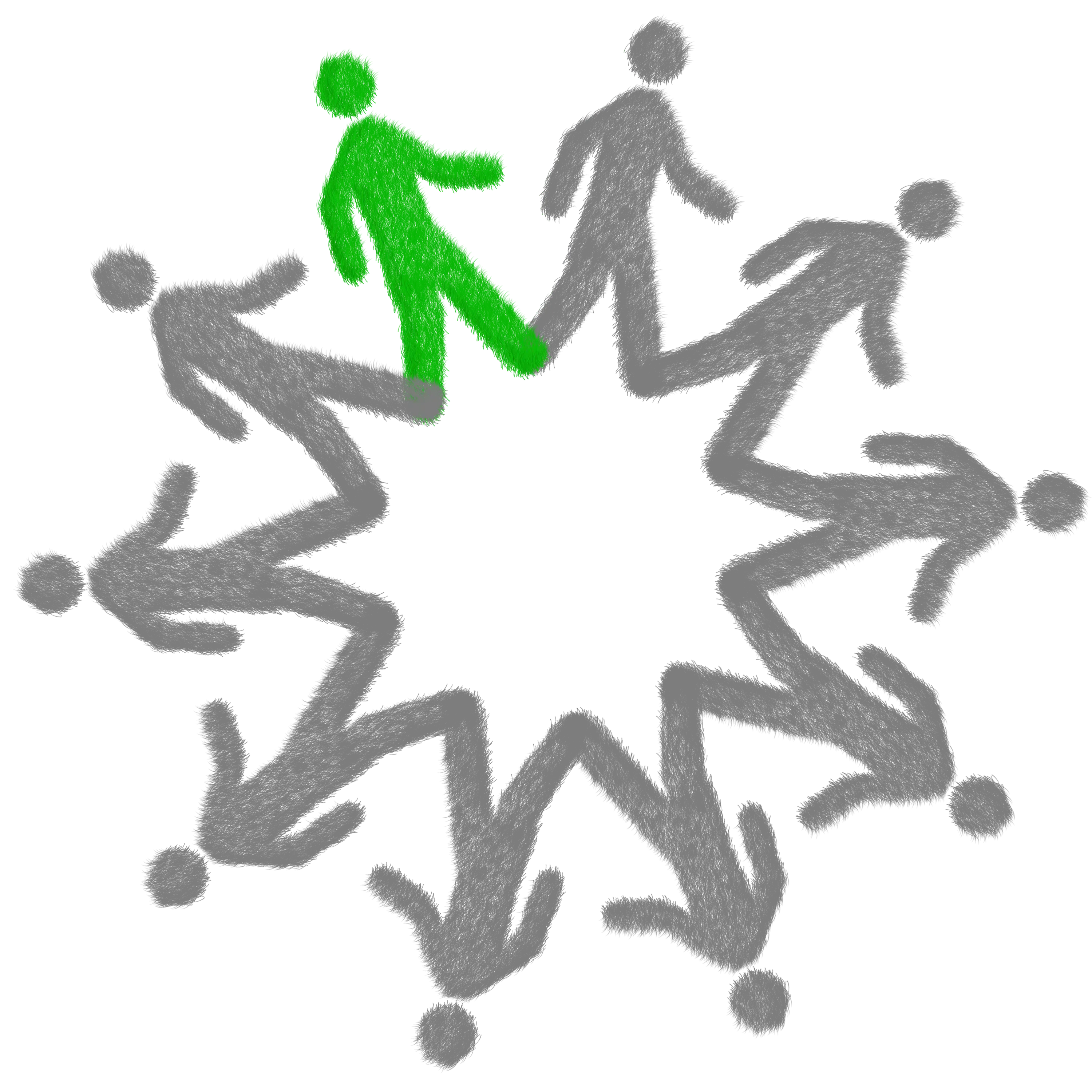Echo, Environmentally Sustainable, Ecology, Green, Grass, Lawn, Blade Of Grass, Omino, Stick Man, Stick Figures, Men, People, Nature, Circle, Squad, Difference, Different